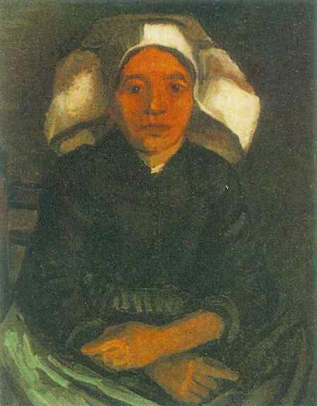 Картина Ван Гога Сидящая крестьянка в белом чепце 1884